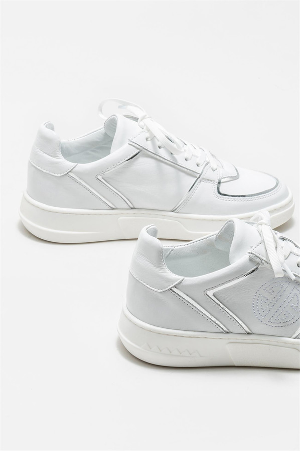 Beyaz deri kadın sneaker - Elle Shoes
