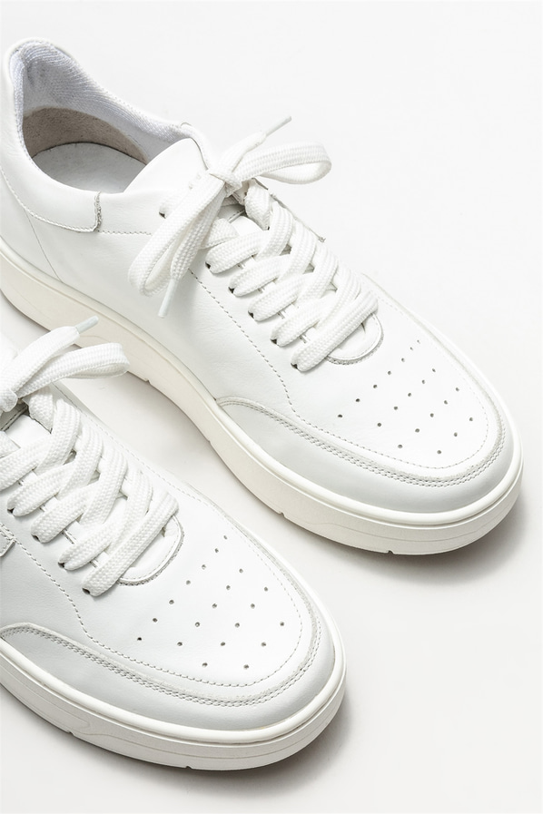 Beyaz deri kadın spor ayakkabı - Elle Shoes