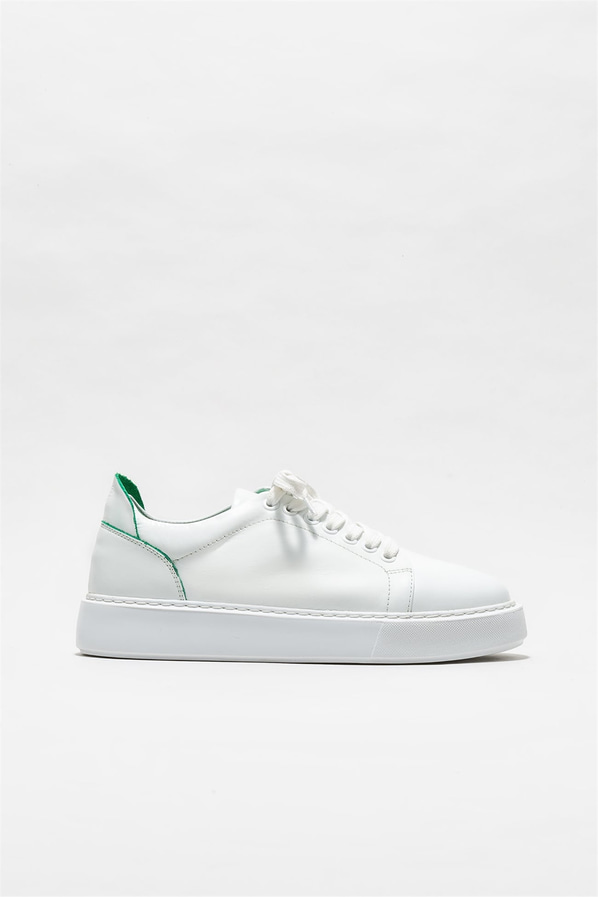 Beyaz deri kadın sneaker - Elle Shoes
