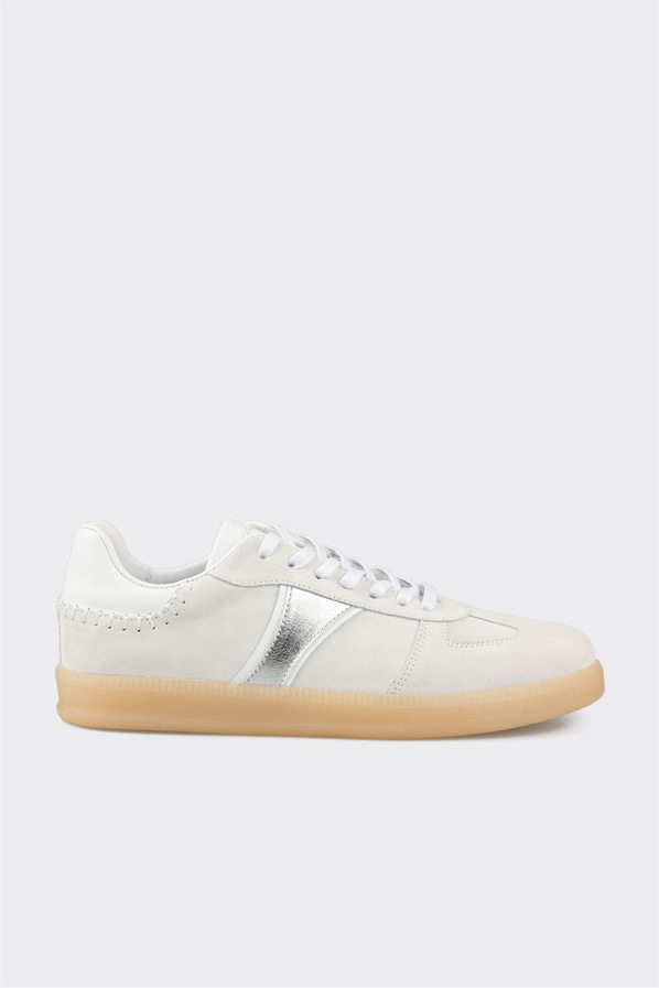 Beyaz deri kadın sneaker - Elle Shoes