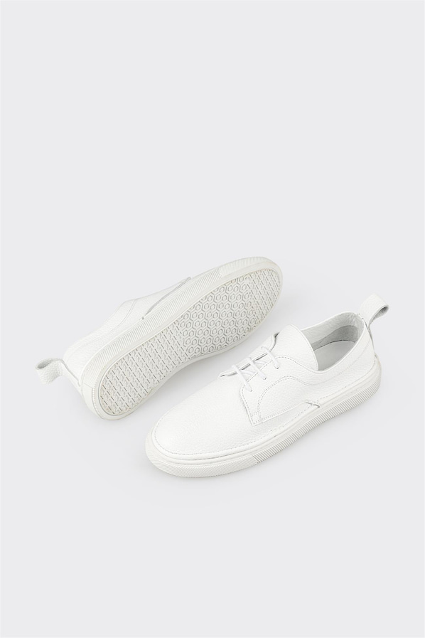 Beyaz deri kadın sneaker - Elle Shoes