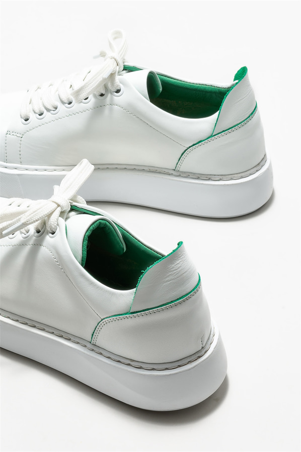 Beyaz deri kadın sneaker - Elle Shoes
