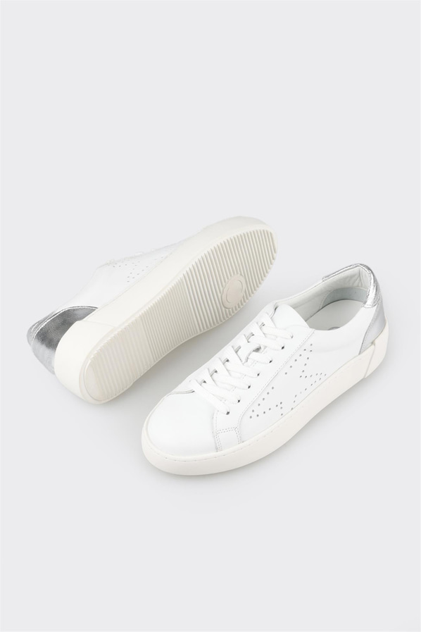 Beyaz deri kadın sneaker - Elle Shoes