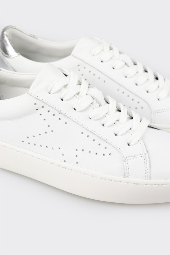 Beyaz deri kadın sneaker - Elle Shoes
