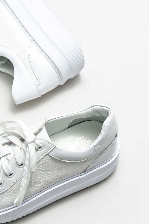 Beyaz deri kadın sneaker - Elle Shoes