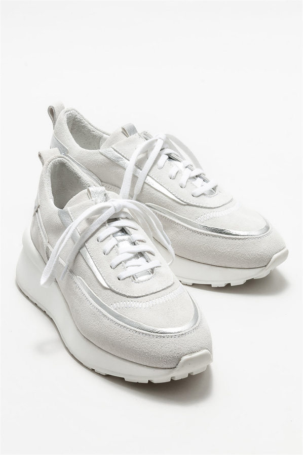 Beyaz deri kadın spor ayakkabı - Elle Shoes