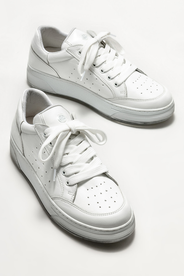 Beyaz deri kadın spor ayakkabı - Elle Shoes