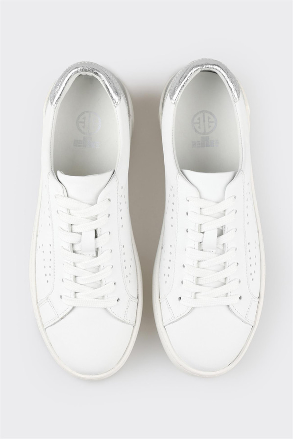 Beyaz deri kadın sneaker - Elle Shoes