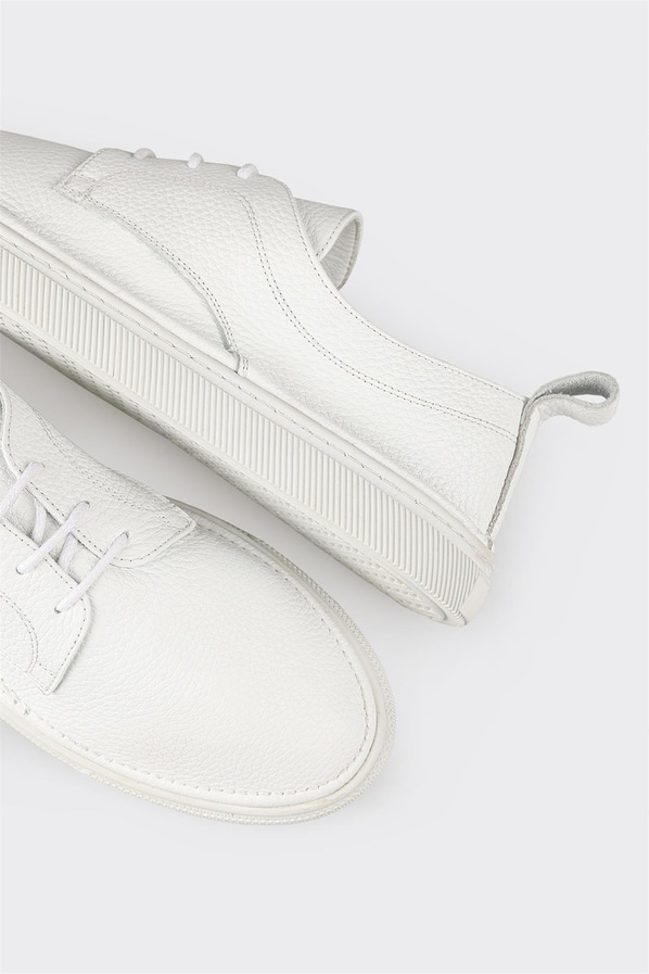 Beyaz deri kadın sneaker - Elle Shoes