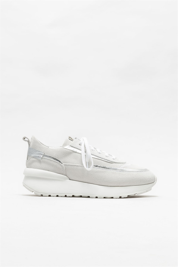 Beyaz deri kadın spor ayakkabı - Elle Shoes