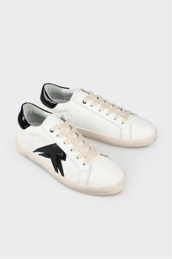 Beyaz deri kadın sneaker - Elle Shoes