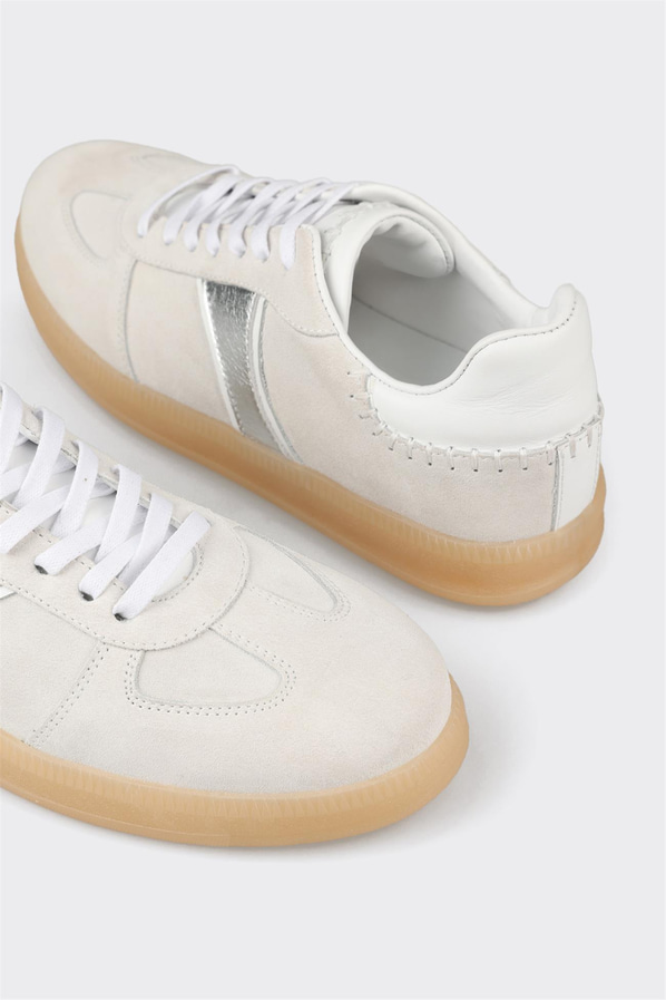 Beyaz deri kadın sneaker - Elle Shoes