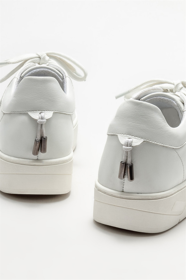 Beyaz deri kadın spor ayakkabı - Elle Shoes