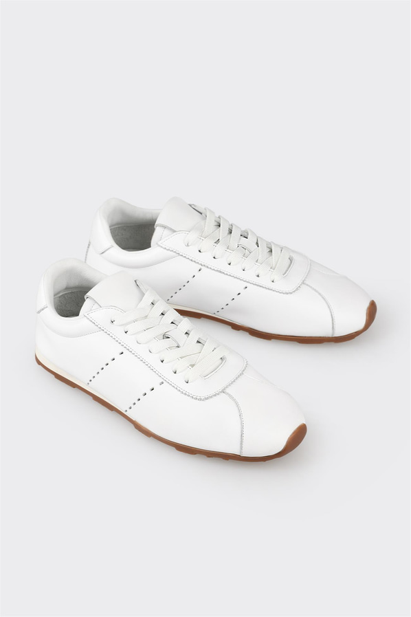 Beyaz deri kadın sneaker - Elle Shoes
