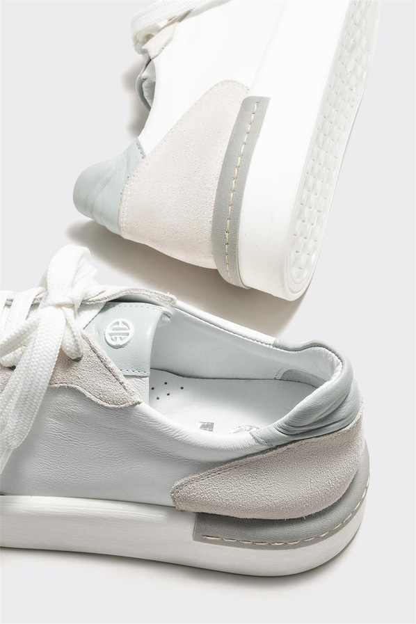 Beyaz deri kadın sneaker - Elle Shoes