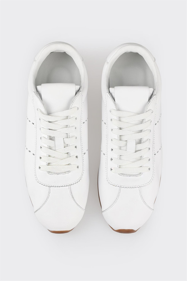 Beyaz deri kadın sneaker - Elle Shoes