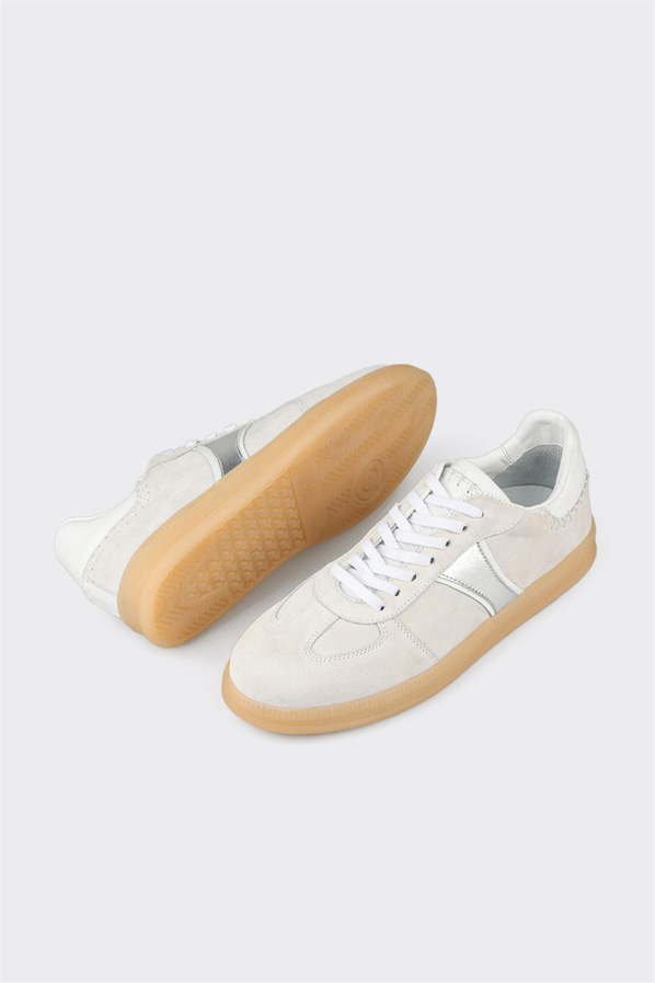Beyaz deri kadın sneaker - Elle Shoes
