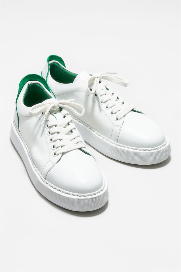 Beyaz deri kadın sneaker - Elle Shoes