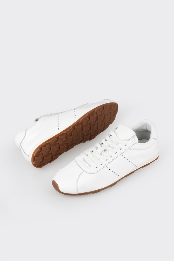Beyaz deri kadın sneaker - Elle Shoes