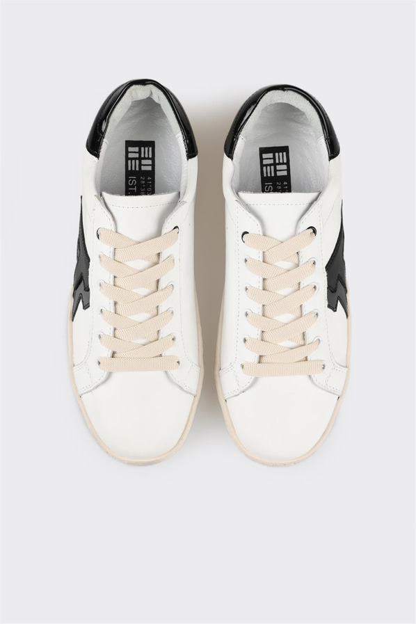 Beyaz deri kadın sneaker - Elle Shoes