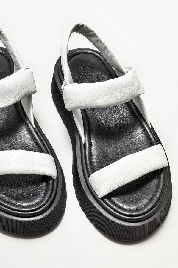 Beyaz deri kadın sandalet - Elle Shoes
