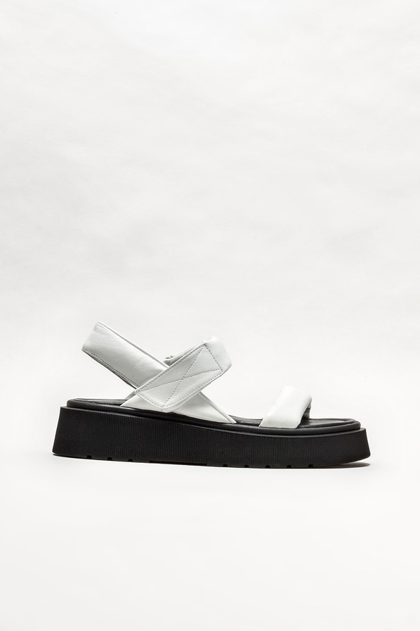 Beyaz deri kadın sandalet - Elle Shoes