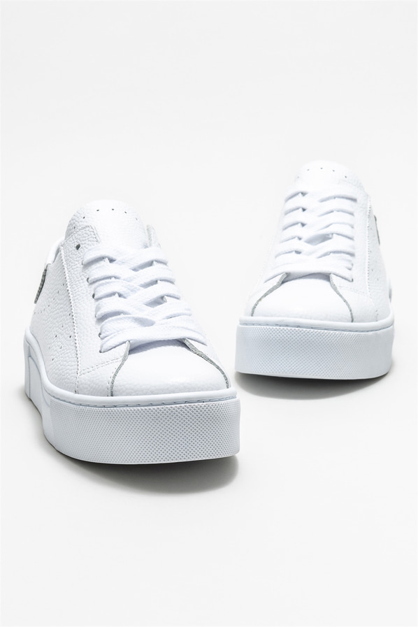 Beyaz deri kadın sneaker - Elle Shoes
