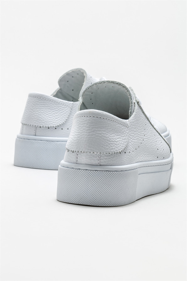 Beyaz deri kadın sneaker - Elle Shoes