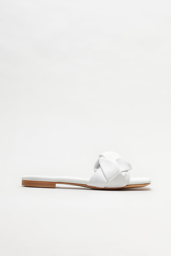 Beyaz düz kadın terlik - Elle Shoes