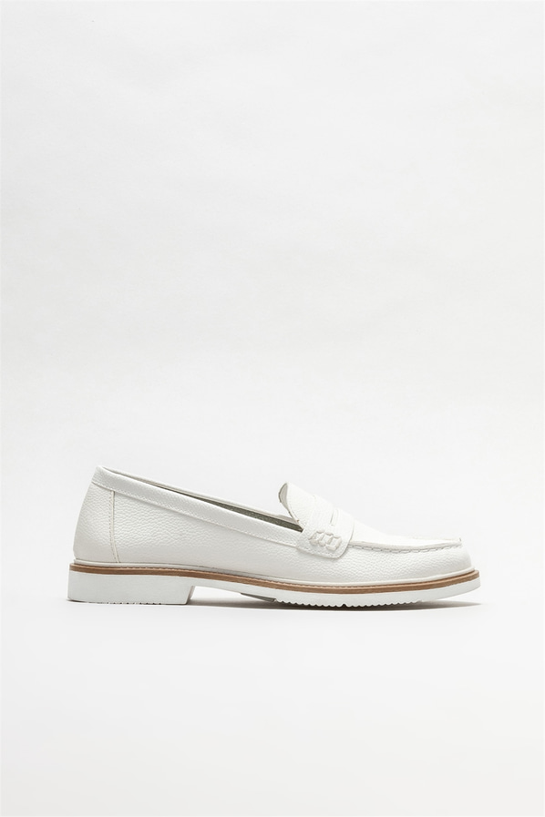 Beyaz kadın loafer - Elle Shoes