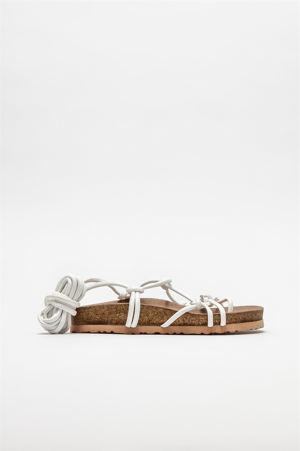 Beyaz kadın sandalet - Elle Shoes