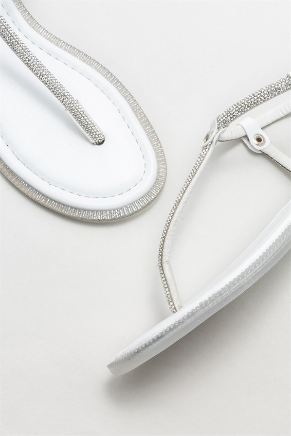 Beyaz kadın sandalet - Elle Shoes