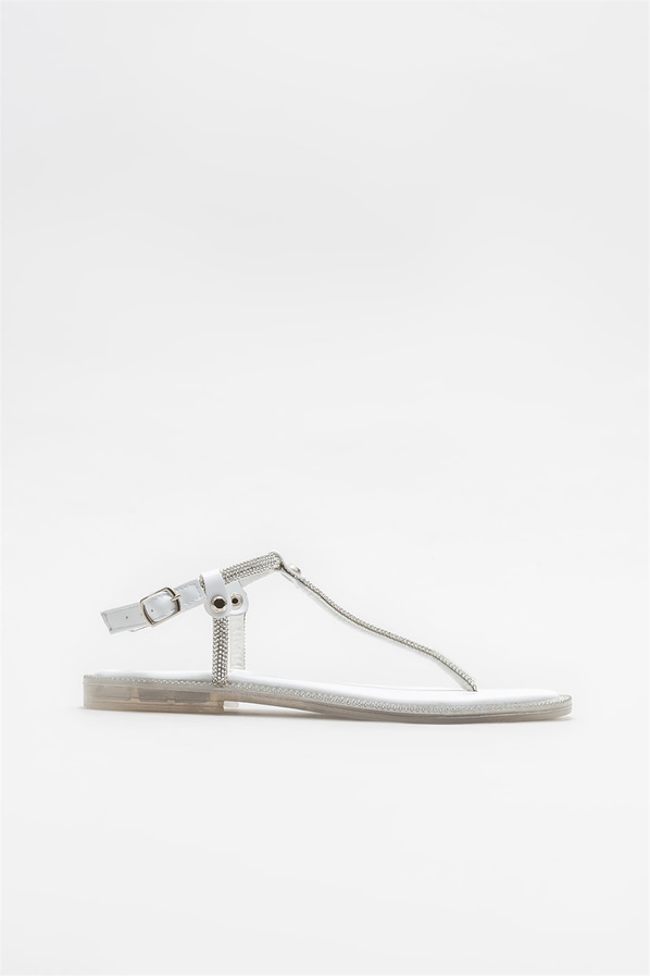 Beyaz kadın sandalet - Elle Shoes