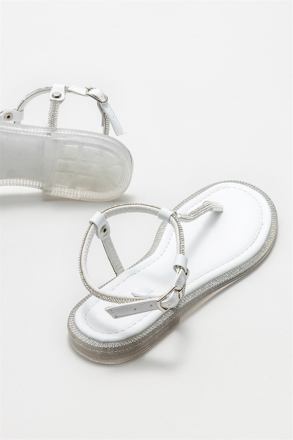 Beyaz kadın sandalet - Elle Shoes