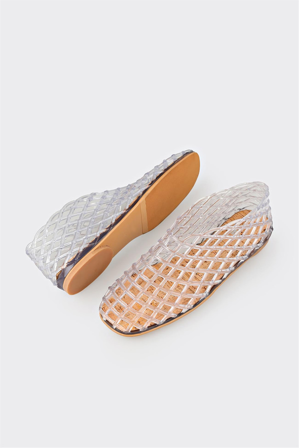 Beyaz düz kadın sandalet - Elle Shoes