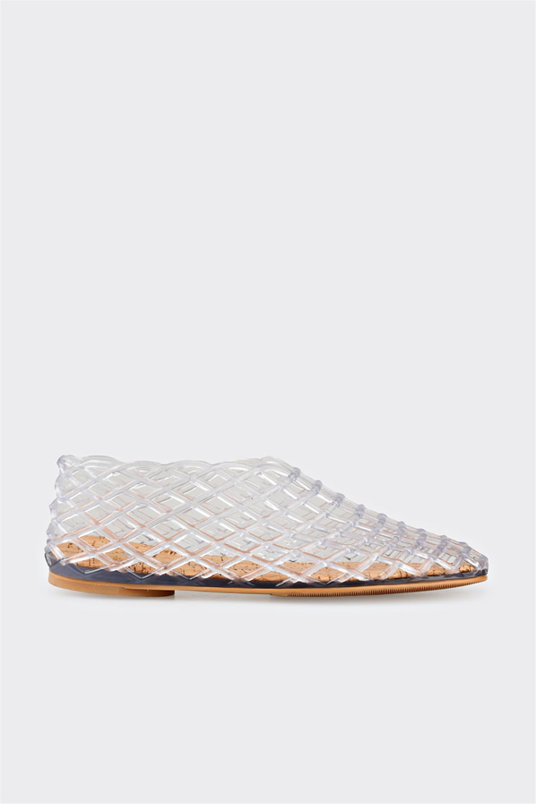 Beyaz düz kadın sandalet - Elle Shoes