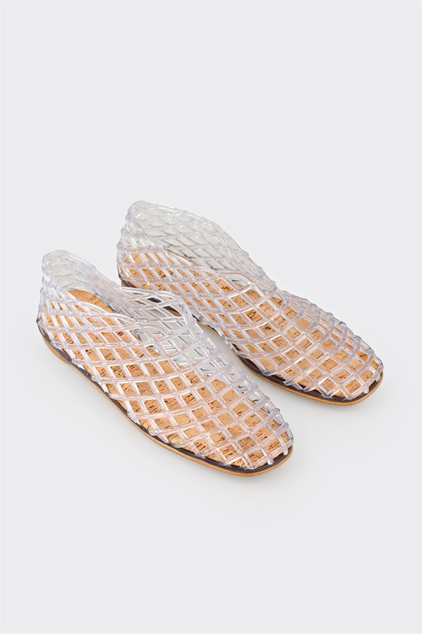 Beyaz düz kadın sandalet - Elle Shoes