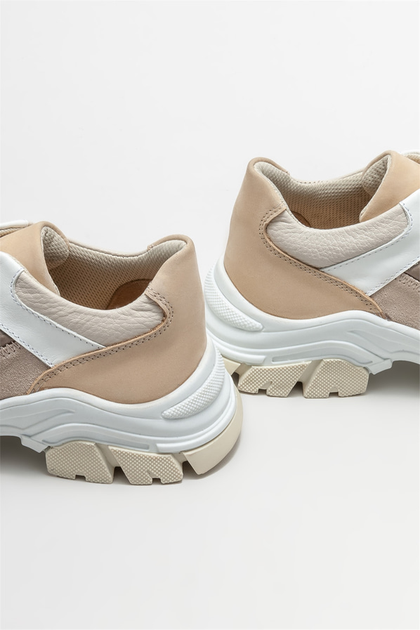 Beyaz deri kadın spor ayakkabı - Elle Shoes