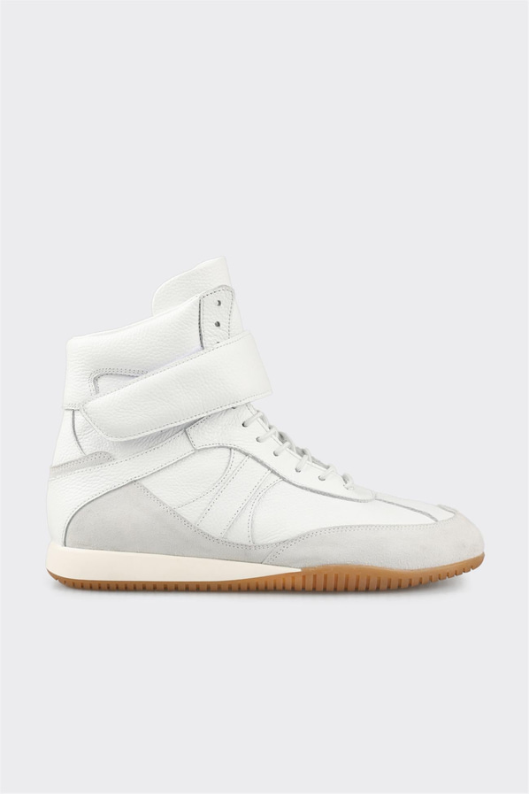 Beyaz deri kadın bot, rahat kullanım için - Elle Shoes