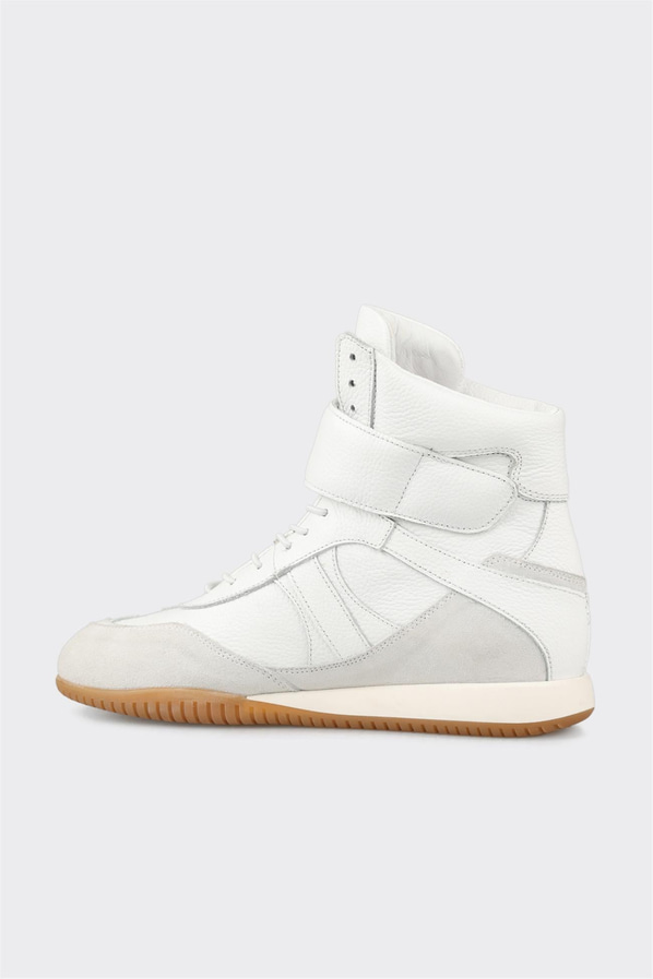 Beyaz deri kadın bot, rahat kullanım için - Elle Shoes