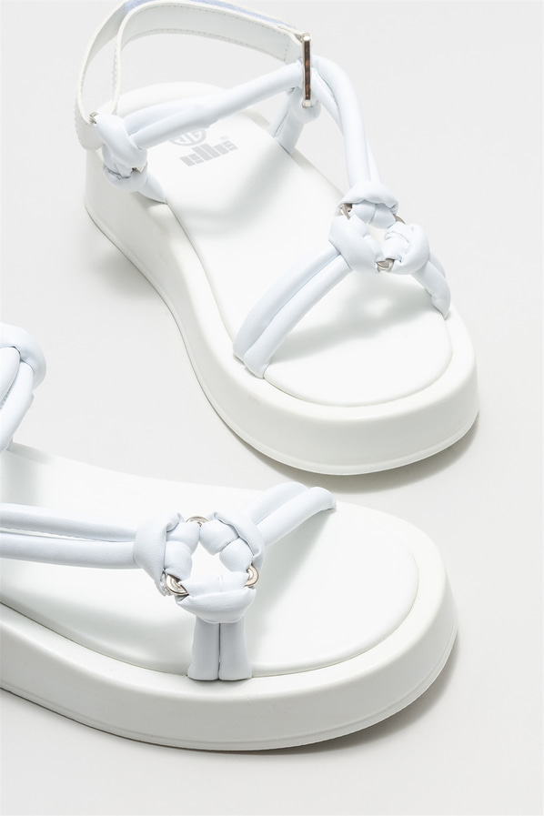 Beyaz kadın sandalet - Elle Shoes