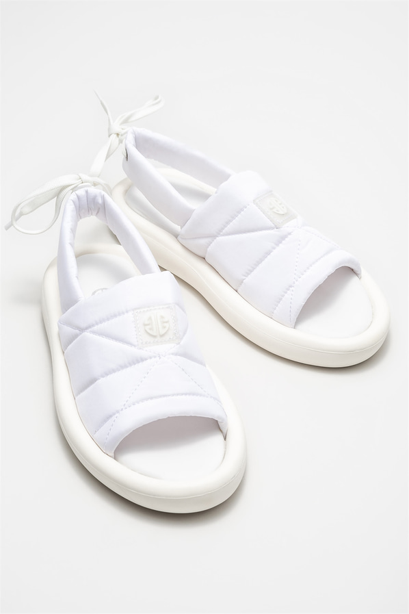 Beyaz kadın sandalet - Elle Shoes