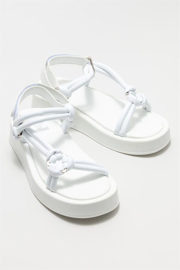 Beyaz kadın sandalet - Elle Shoes