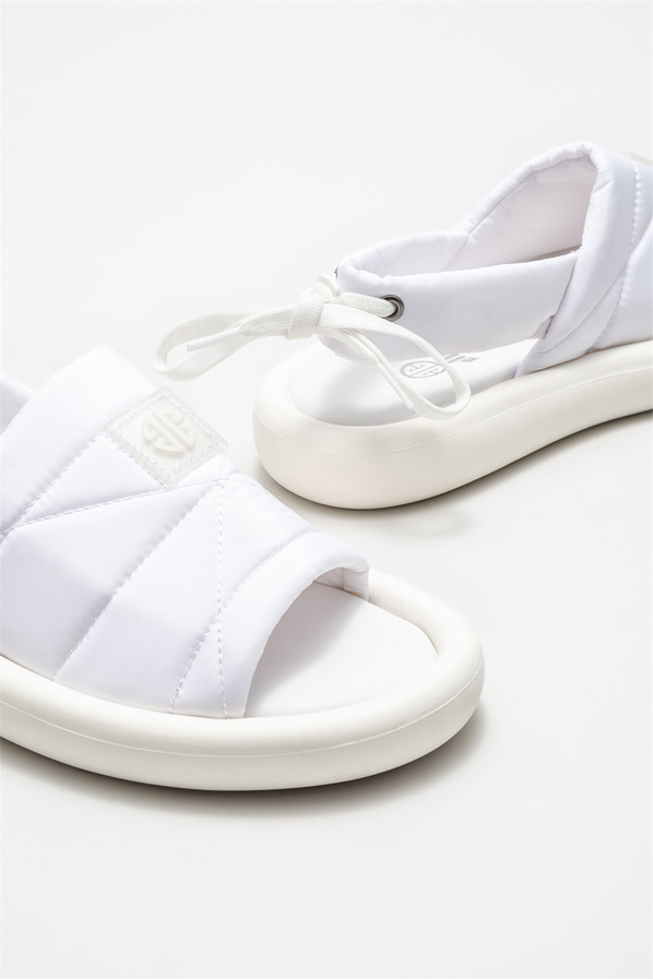 Beyaz kadın sandalet - Elle Shoes