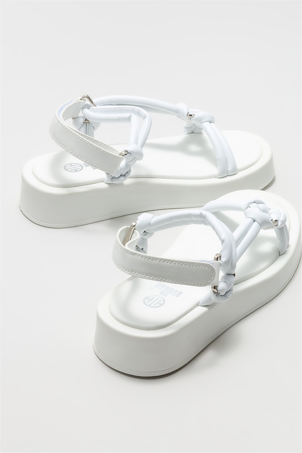 Beyaz kadın sandalet - Elle Shoes