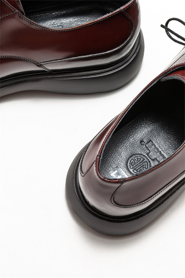Bordo deri erkek günlük ayakkabı, günlük kullanım için - Elle Shoes