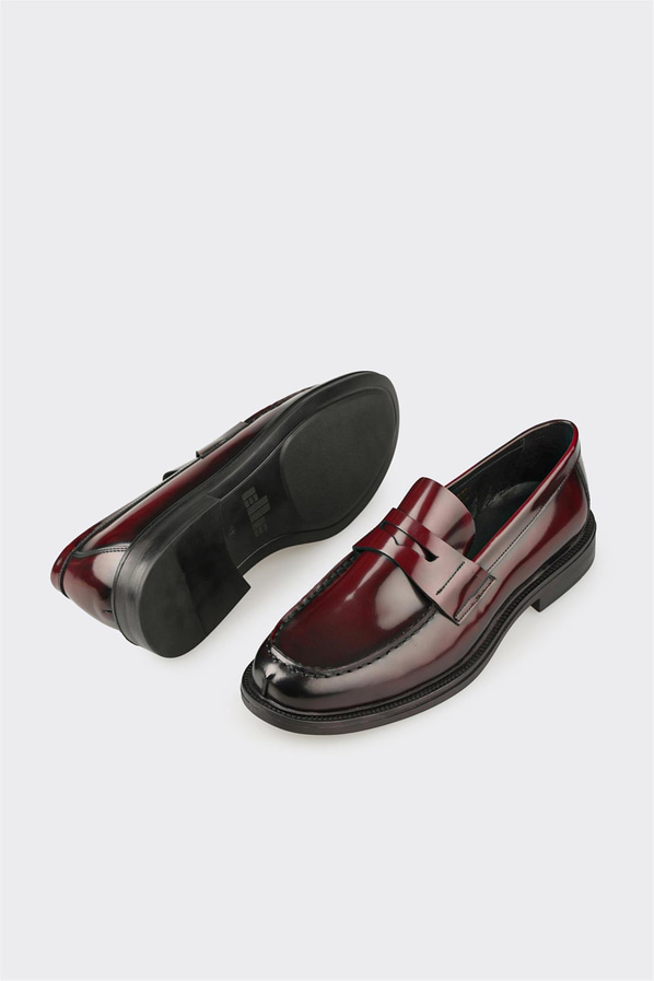 Bordo Deri Erkek Günlük Ayakkabı