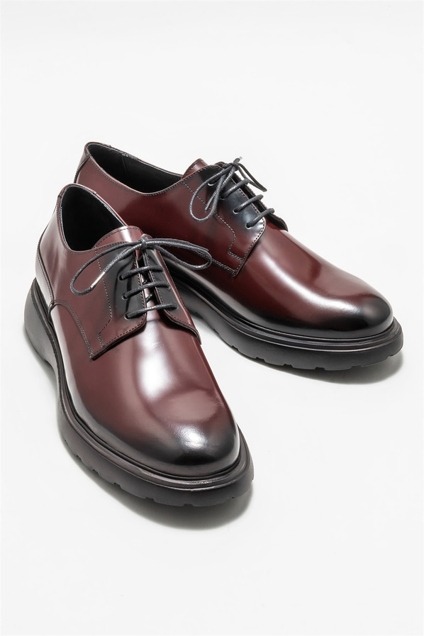 Bordo deri erkek günlük ayakkabı, günlük kullanım için - Elle Shoes