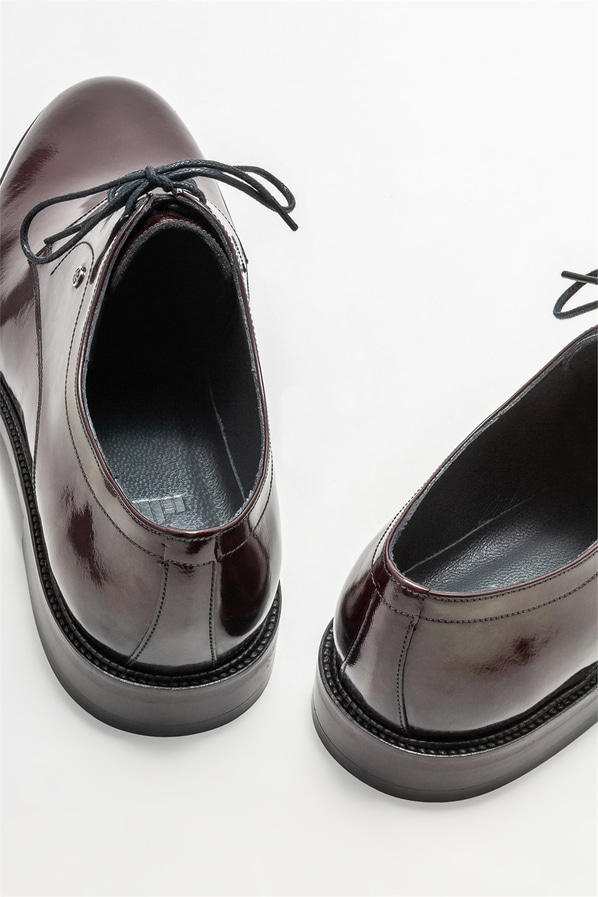 Bordo deri erkek klasik ayakkabı - Elle Shoes
