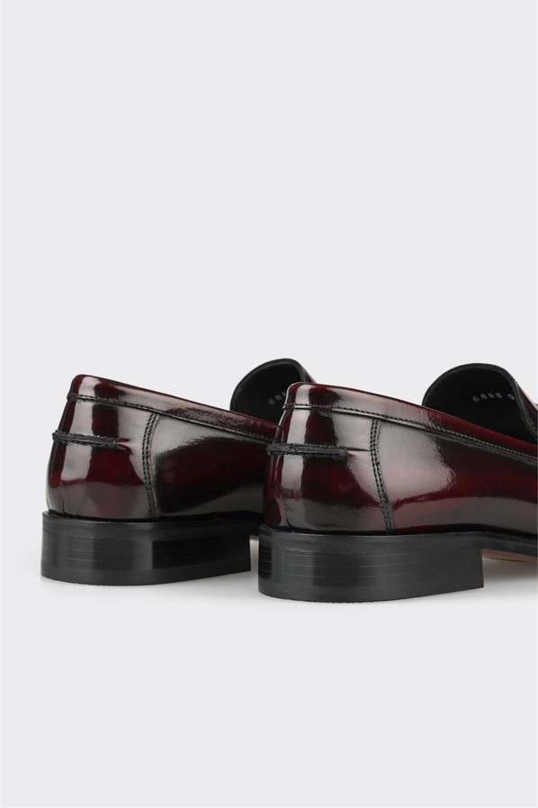 Bordo deri erkek klasik ayakkabı - Elle Shoes
